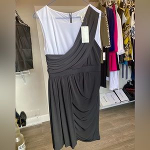 NWT, maxandcleo sleeveless black and white dress with back nickel zipper, Size 4